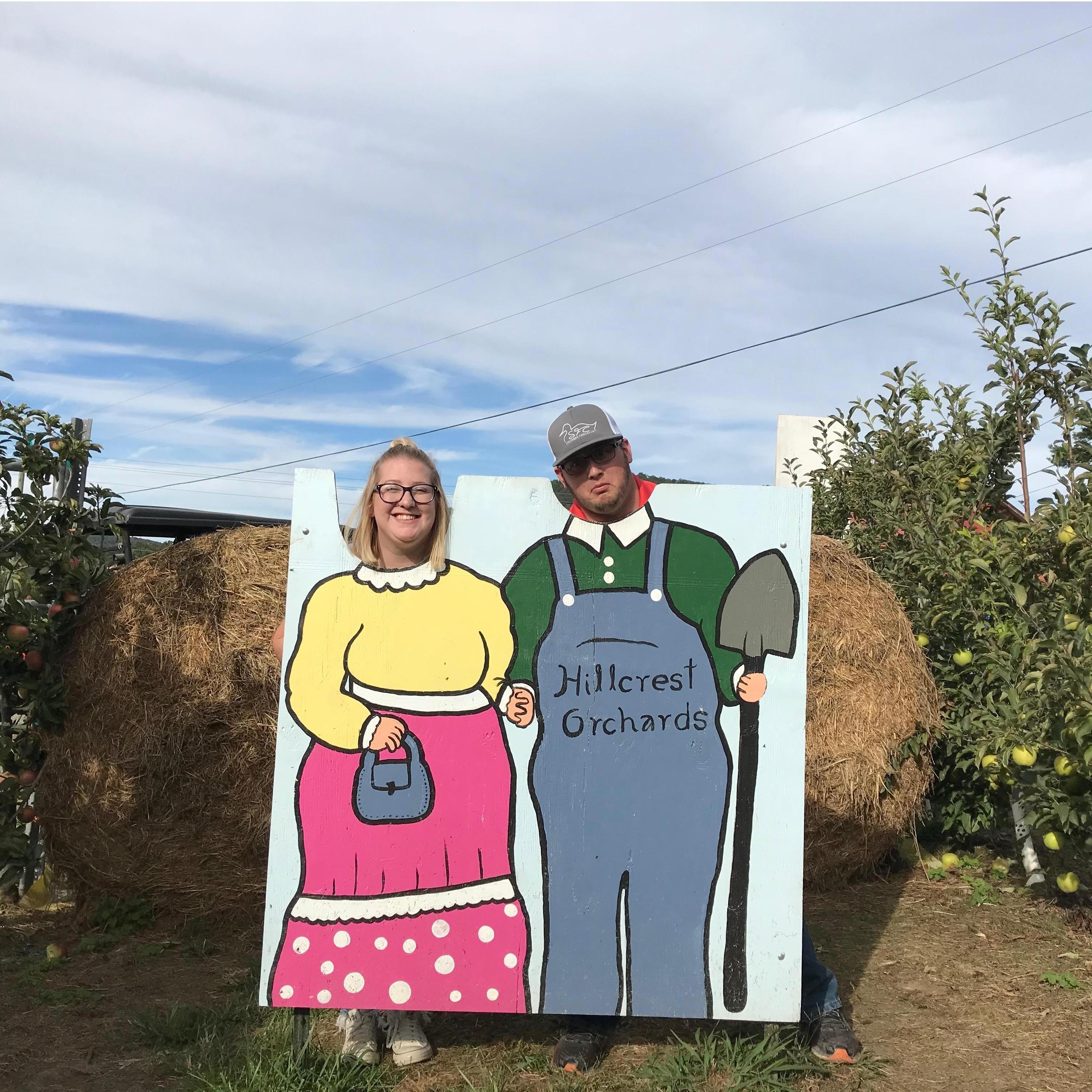 We didn't pick a single apple, but we did take this picture!