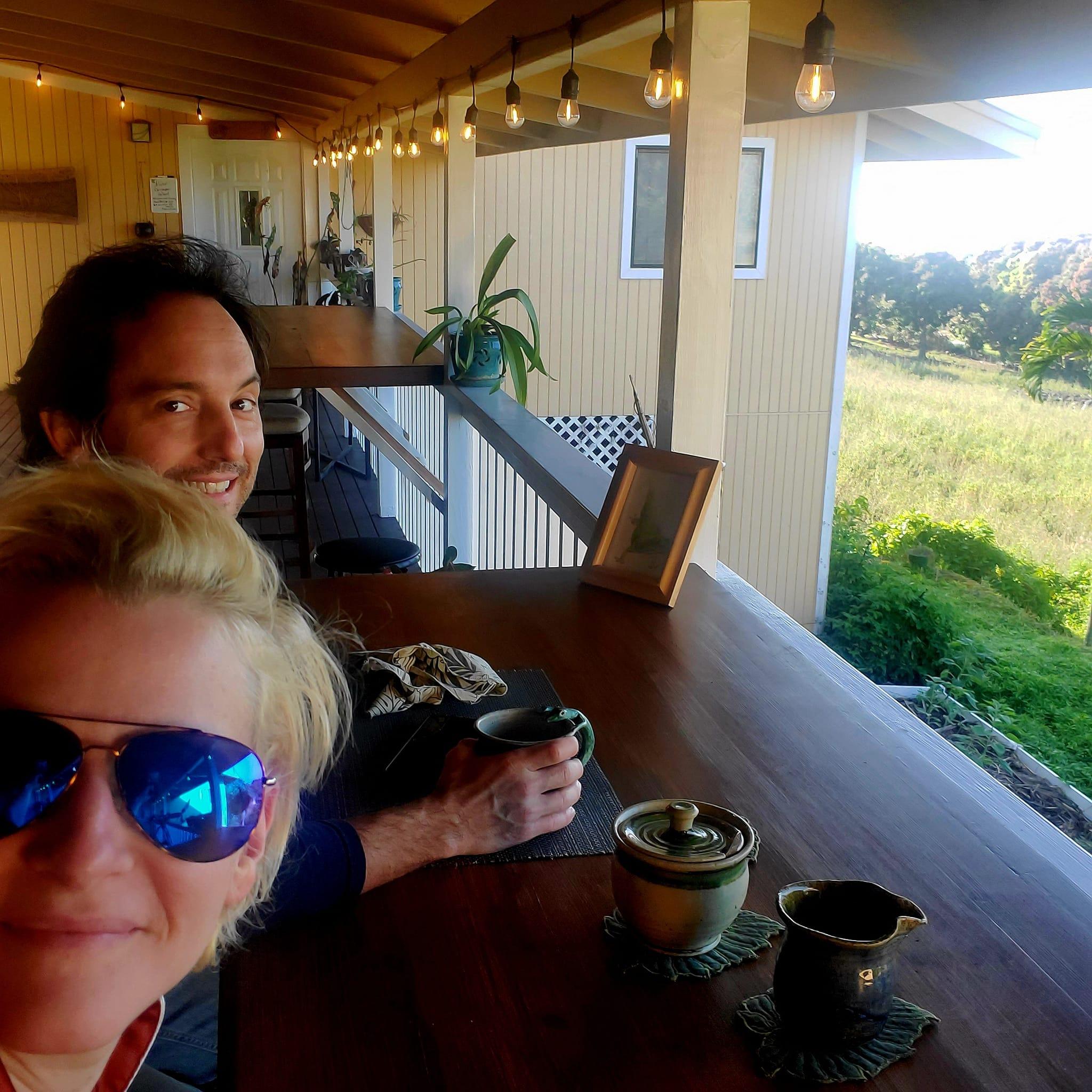 Big Island, Hawaii 

Morning coffee overlooking the property's farmland. We told the super awesome B&B owner (and chef) to call us when he's ready to sell the property!