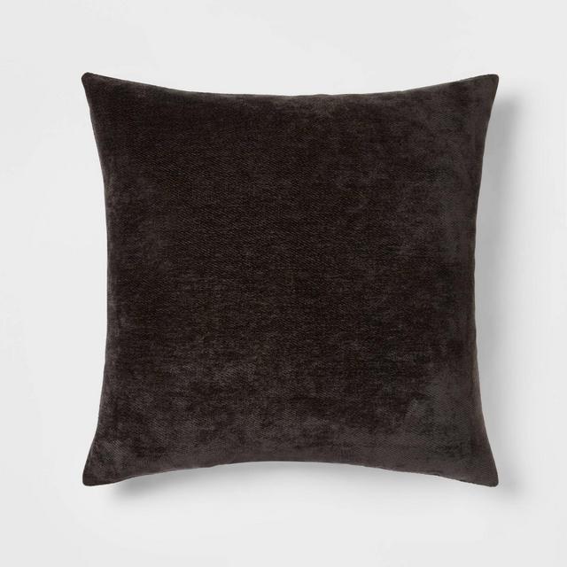 Oversized Chenille Square Throw Pillow Black - Threshold™