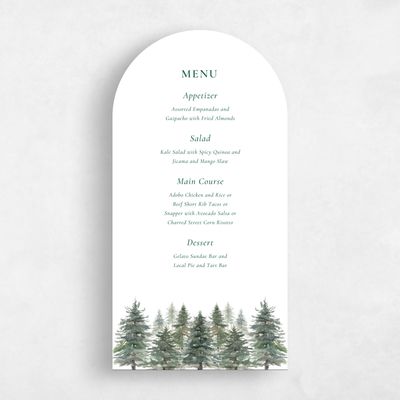 White Arch Wedding Menu - Kelton
