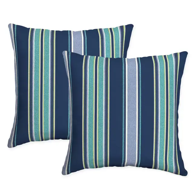 Arden Selections™ Aurora Stripe Square Indoor/Outdoor Throw Pillows in Blue (Set of 2)