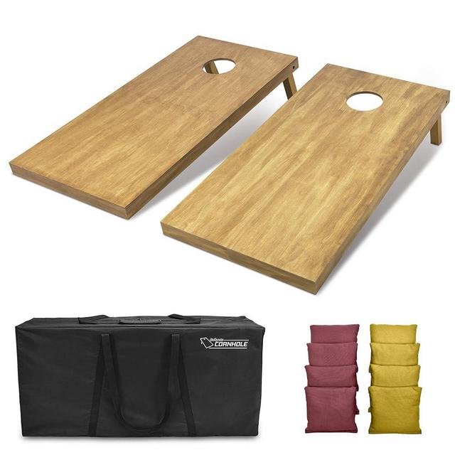 GoSports 4 ft x 2 ft Regulation Size Wooden Cornhole Boards Set - Includes Carrying Case - Full Regulation Size Bean Bag Toss Boards