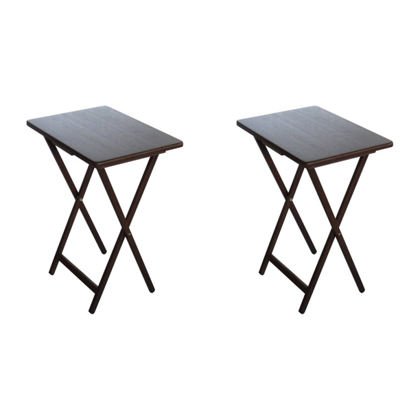 Mainstays (2-Pack) Folding TV Tray Table Set in Walnut