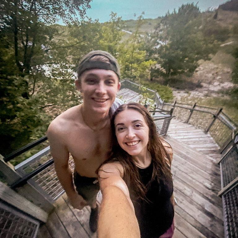 Our 2 year anniversary where we jumped into Lake Michigan in our clothes because it was so hot outside