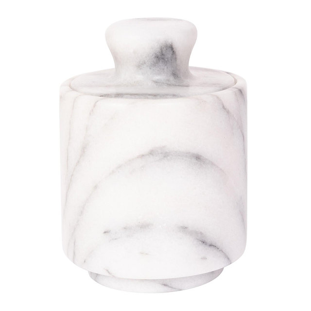Artifacts Trading Company Marble Salt Cellar with Lid, 3" x 3.25"