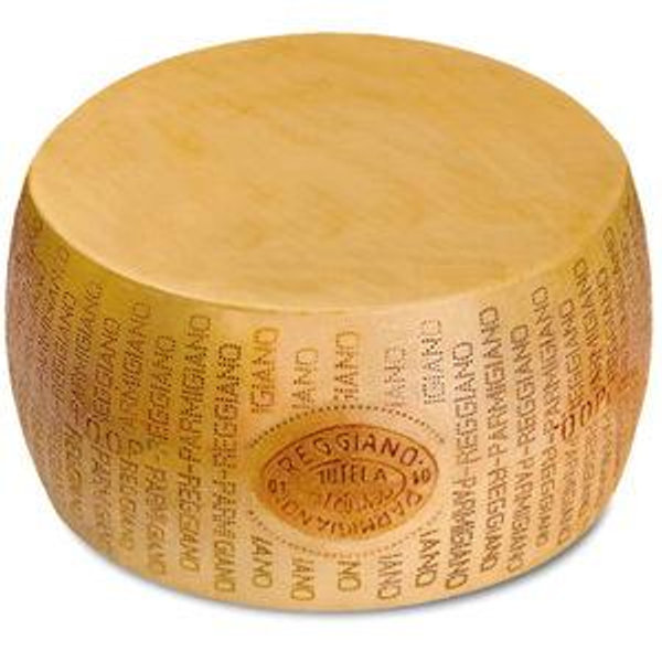 A wheel of Italian cheese