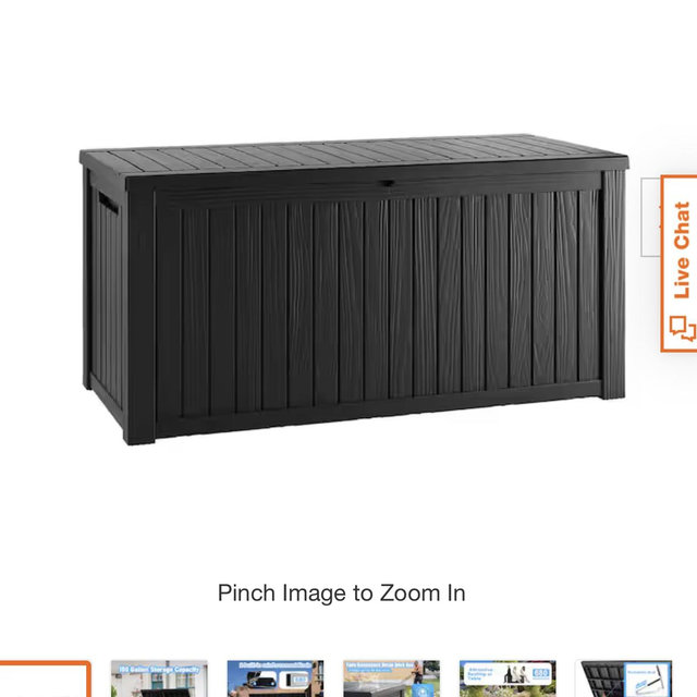 120 Gallon Black Large Resin Outdoor Storage Deck Box