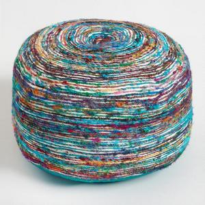 Teal Spiral Pouf