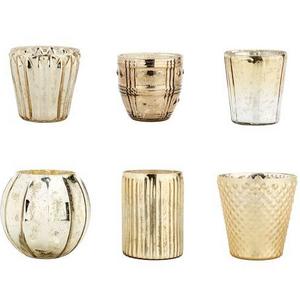 Eclectic Mercury Votives, Set of 6 - Gold