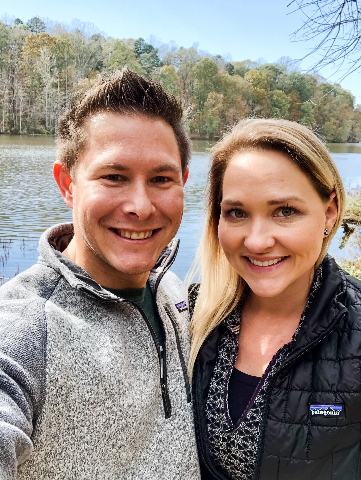 One of our first dates- a 7 mile stroll around Salem Lake