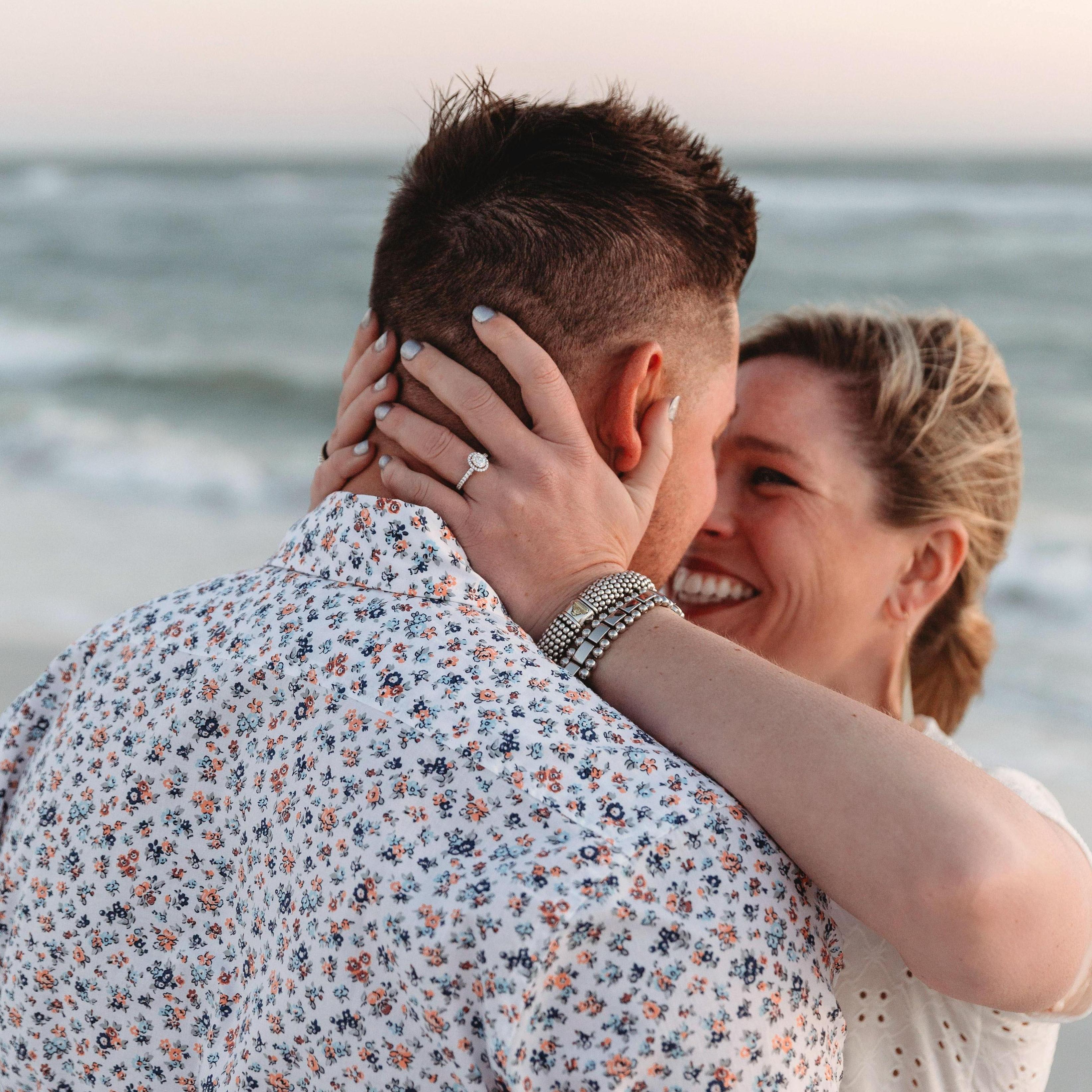 "First Kiss and as Engaged Couple! Who could ask for a better day at the beach?