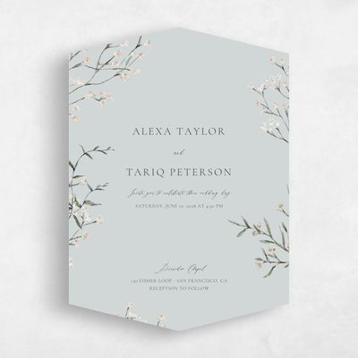Blue Diamond Wedding Invitation - Sweetbay Portrait