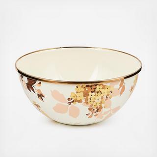 Wild Rose White Stainless Steel Small Everyday Bowl