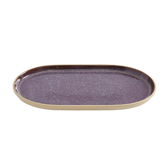 Portmeirion Minerals Oval Dish (12"x 6.4") - Stoneware Tableware with Unique Amethyst Glaze - Contemporary Dining & Essential Scandinavian Entertaining, Durable Ceramic Server for Meals & Gatherings