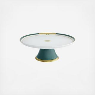 Emerald Footed Cake Plate