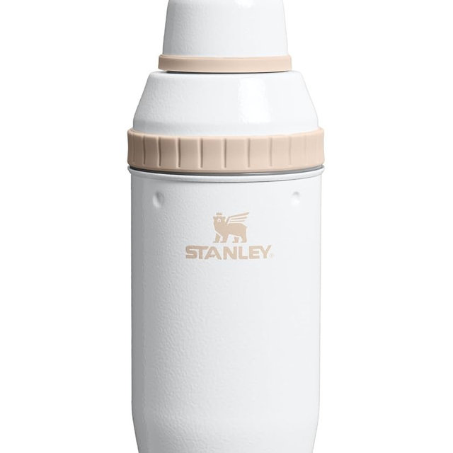 Stanley Happy Hour Cocktail Shaker Set 20 oz | Bartender Kit for Camping and Travel | Cocktail Drink Mixing Set with 2 Cups | Insulated Stainless Steel | BPA-Free | Hammertone Frost