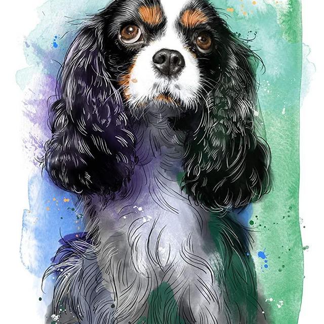 Cavalier King Charles Spaniel Gift: 8.5x11 Print of Painting by Suzanne Stephens