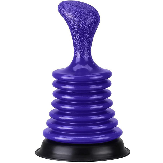 Luigi's Sink Plunger Kitchen - Sink Plunger Bathroom - Drain Bathtub or Shower - Small and Powerful Clog Remover - Commercial Style Plumbers Plungers with Large Bellows - Blue - Mini