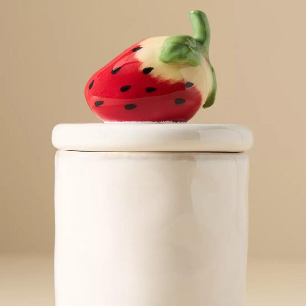 Fruta Strawberry Small Stoneware Canister