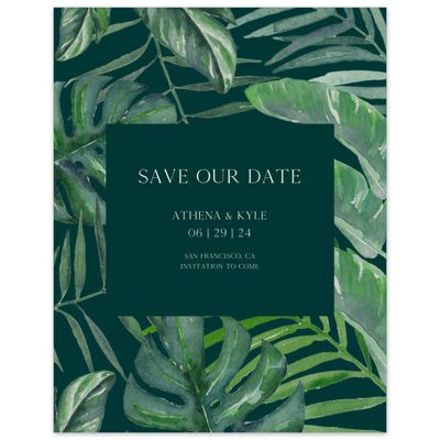 Dark Emerald, Green Wedding Digital Save the Date - Anaheim Portrait