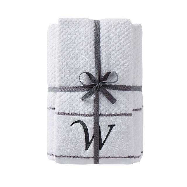 SKL Home by Saturday Knight Ltd. Monogram "W" Bath and Hand Towel Set, White, 4-pack