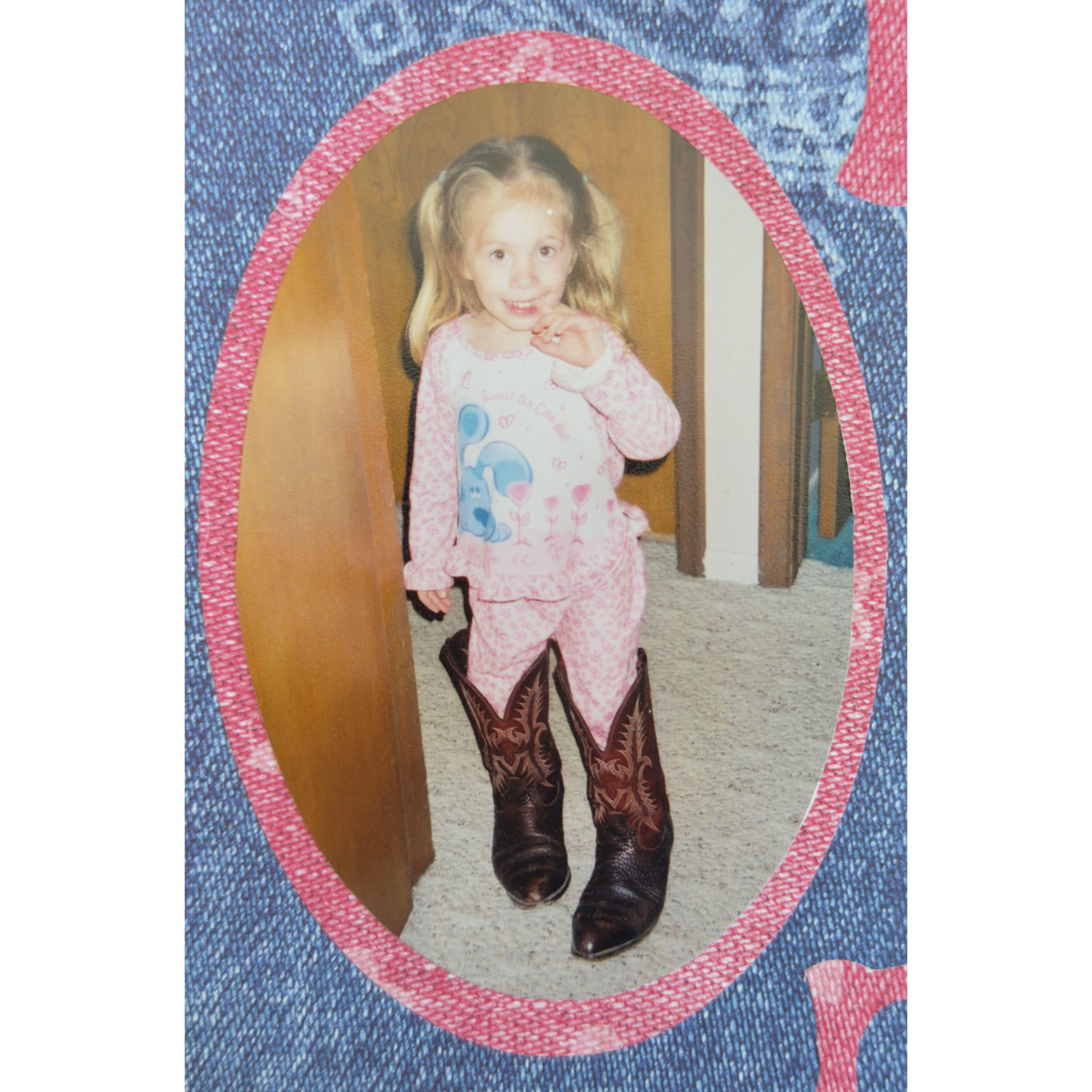 She's been kickin' up dust and stealing hearts since age 2 - boots first, aisle later!