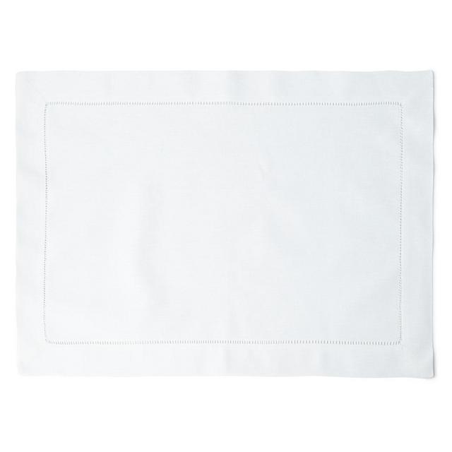 Boutross Imports White Linen Hemstitch Placemats - set of 12
