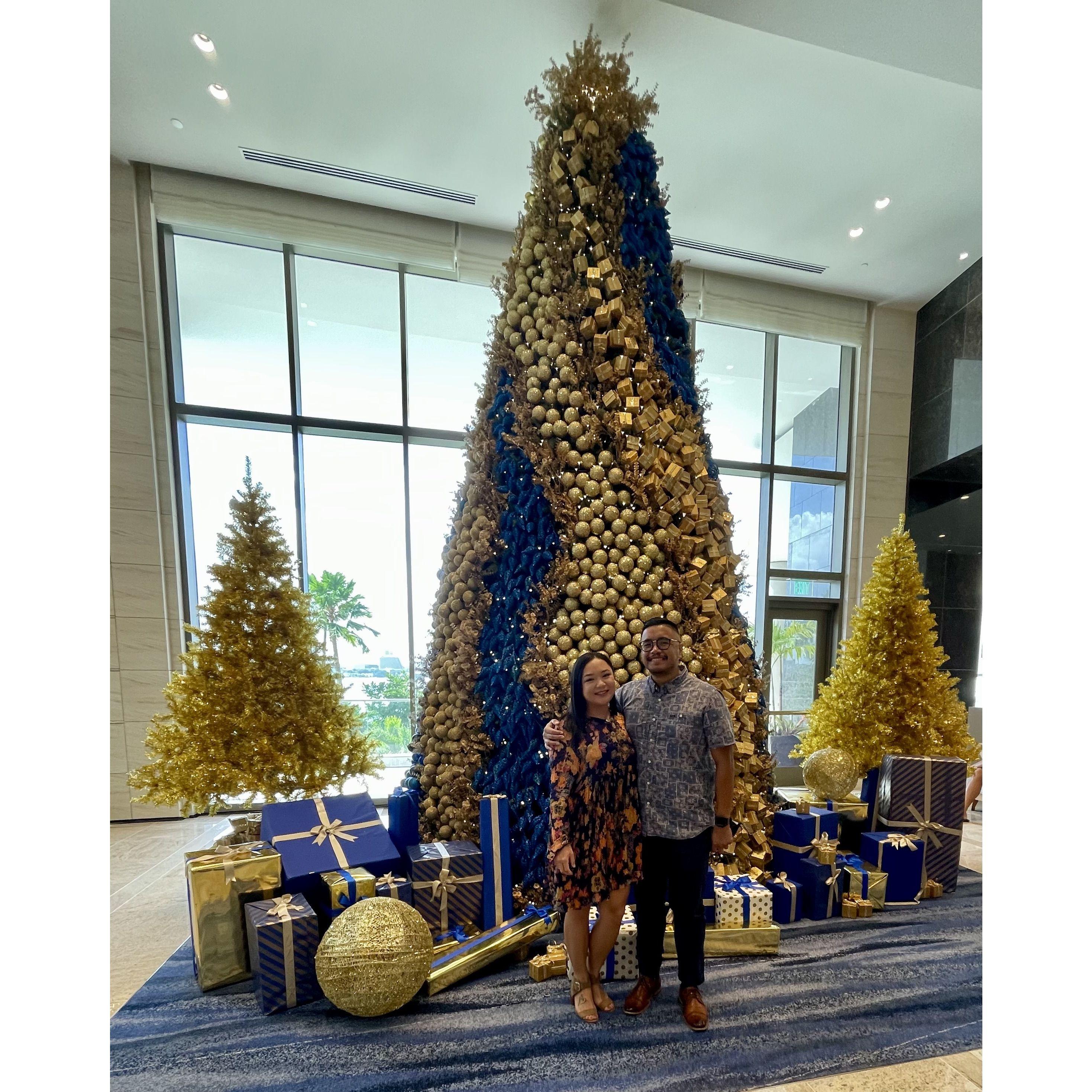 Our first photo together during the best time of the year.