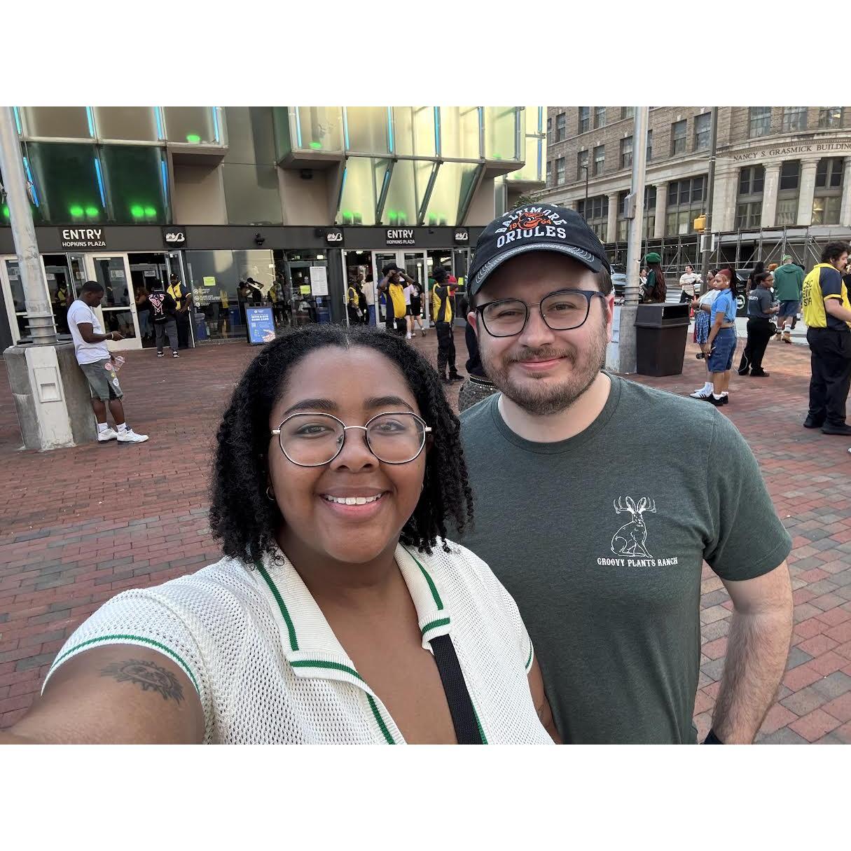 Cierra and Matt at CFG Bank Arena for a Tyler the Creator concert. 7/11/2025