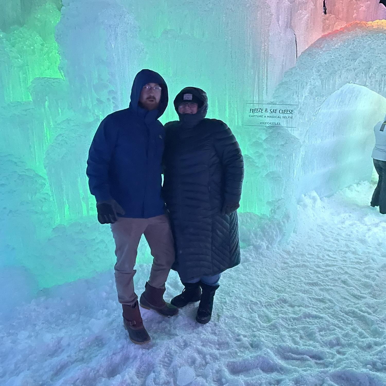 Freezing our butts off at the ice castles!