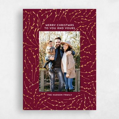 Burgundy, Red Holiday Card - Easton Foil