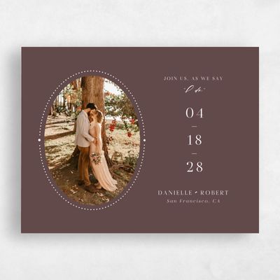 Brown Simple Wedding Save the Date - Asher Landscape