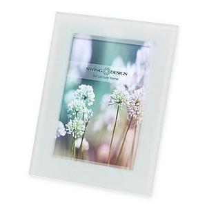 Swing Design® 5-Inch x 7-Inch Frosted Glass Picture Frame in White