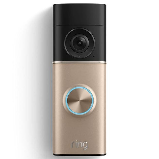 Ring Wired Doorbell Pro, (Newest Model) — Retinal 4K with wide-angle video, 10x Enhanced Zoom, and Low-Light Sight, Polished Sandstone