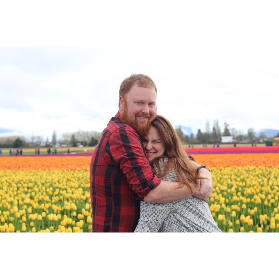 Sarah and Brad enjoying each other's company at the Tulip Festival
