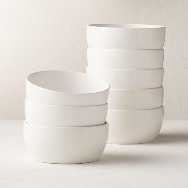 Crisp Matte White Soup Bowl Set of 8