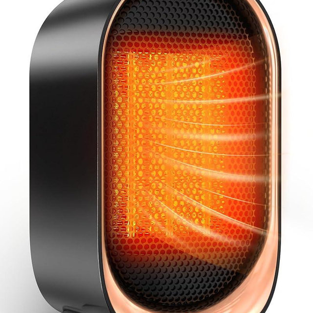 Space Heater, Portable Heater for Indoor Use, Small Electric Heaters with Overheat & Tip-Over Protection, Mini Desk Heaters for Office Bedroom Bathroom, Compact & Efficient Heating, Black