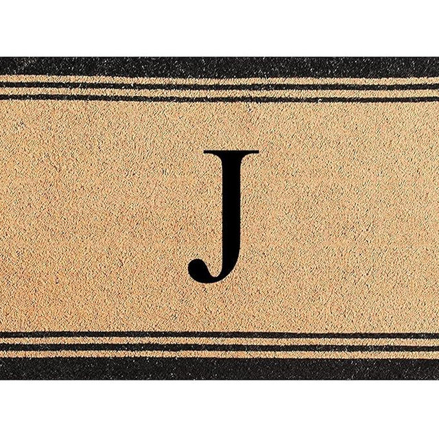 A1HC Natural Coir Monogrammed Door Mat For Front Door, Anti-Shed Treated Durable Doormat for Entrance, Heavy Duty, Easy to Clean, Long Lasting, Front Porch Entry Doormat 24x39