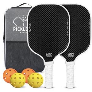 BAGAIL Pickleball Paddles, USAPA Approved Fiberglass Surface Pickleball Set, Lightweight Pickle Ball Rackets with 4 Balls, 1 Bag, Designed in California for Traction and Stability