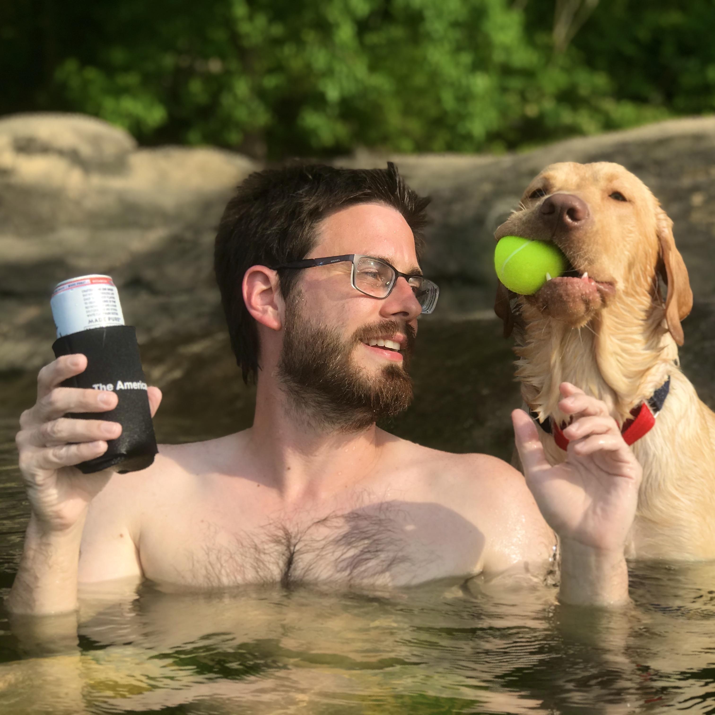 Marvel's first trip to the river.