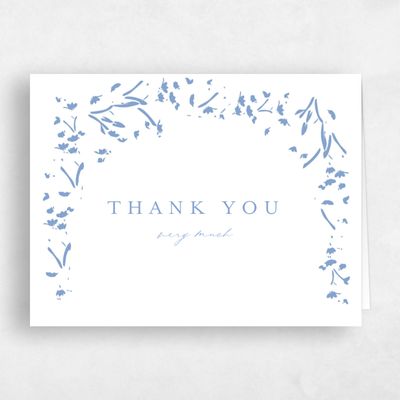 Blue Letterpress Wedding Thank You - Regal Landscape Letterpress