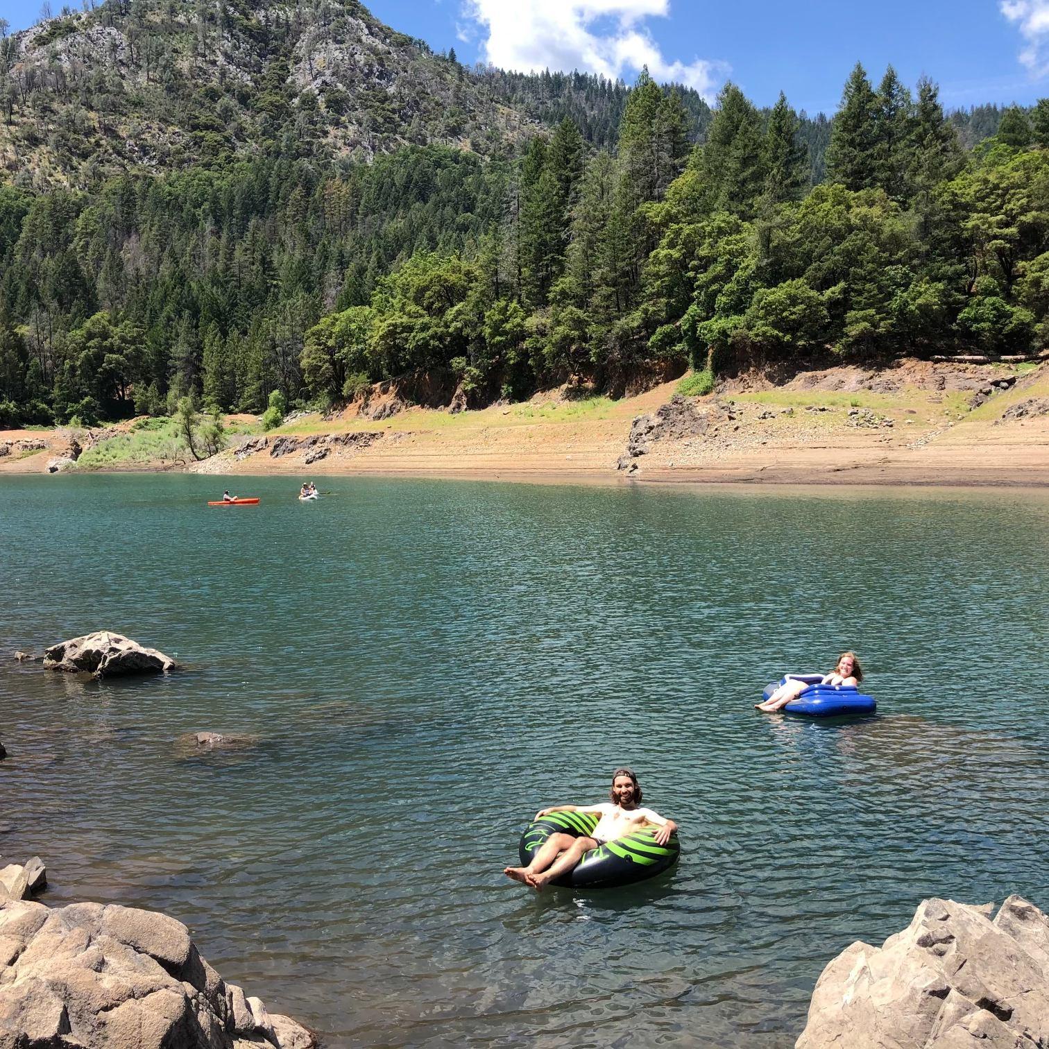 Alex & B out for a float - Shasta Lake, CA June 2020