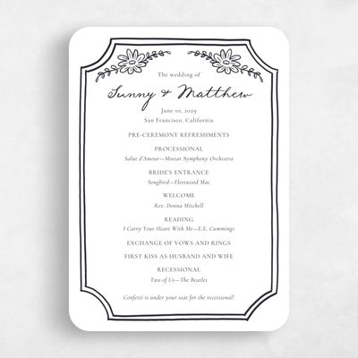 White Rounded Wedding Program - Katinka
