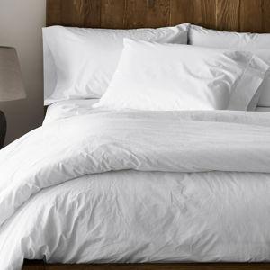 Refined Organic Percale Duvet Cover, Alpine White, Queen