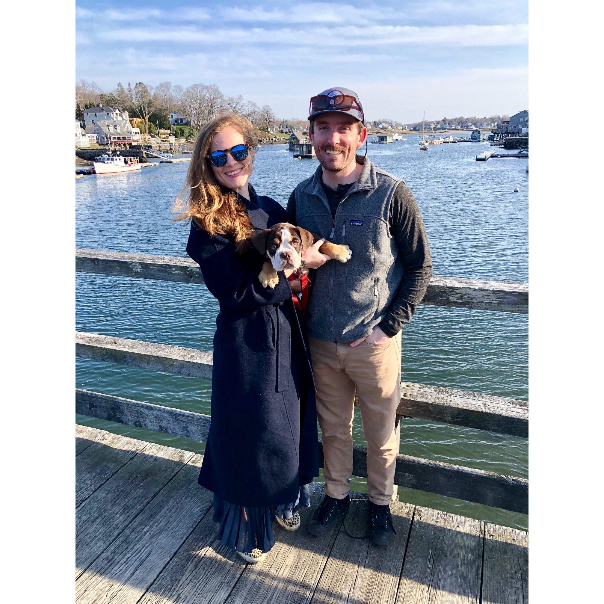 With baby Yogi in Annisquam, April 2020