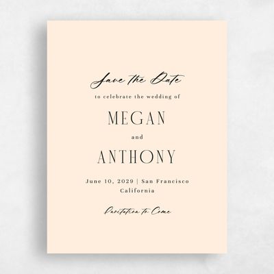 Beige Typography Wedding Save the Date - Uzes Portrait