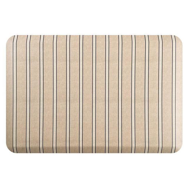 Matterly Happy Feet Ticking Striped Anti-Fatigue Mat, Cream Navy, 22" x 32"