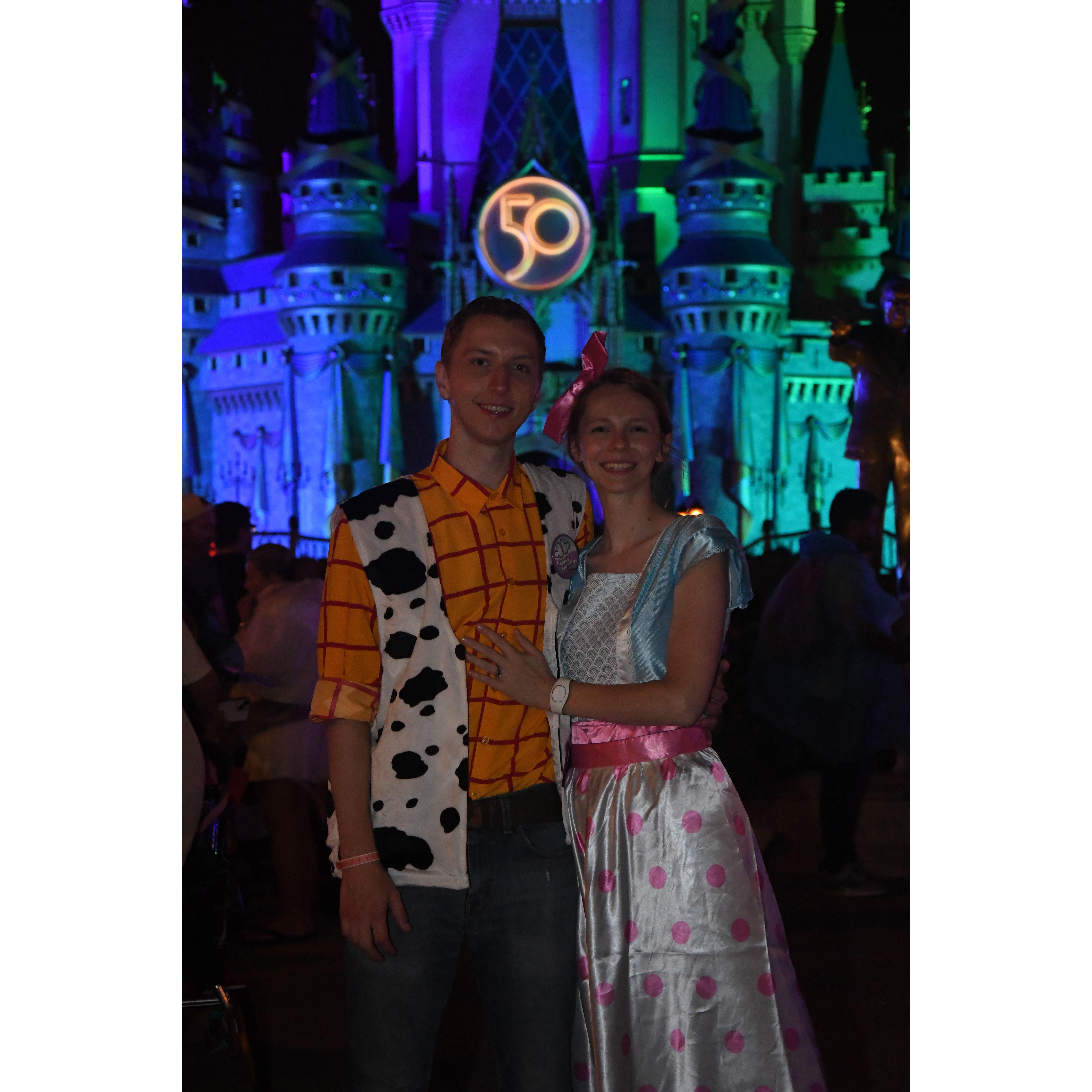 Getting to celebrate Mickey's Not-So-Scary Holloween Party dressed as Woody and Bo-peep