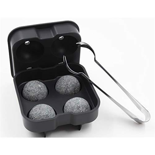 Whisky Stone Set include 4 Large Sphere Granite Whisky Rocks + Silicone Ice cube tray + Stainless Steel Tong. Large and Reusable whisky stone could chill your Whisky & Beverage longer, and keep the dr