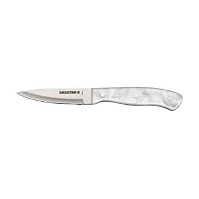 Sabatier Triple Riveted Paring Knife, 3.5-Inch, High-Carbon Stainless Steel, Razor-Sharp Kitchen Knife to Cut Fruit, Vegetables and more, White
